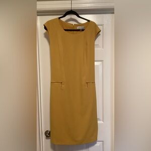 Kasper Mustard Yellow Stylish Dress, 14W